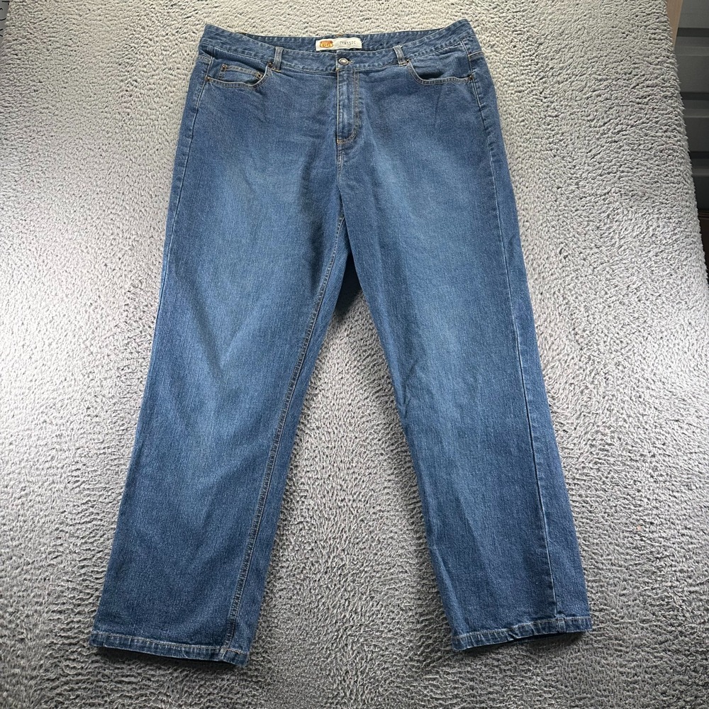 Route 66 Jeans Womens 22 Blue Cotton Denim Straight Leg Classic Workwear Stretch